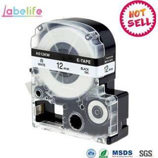 Labelife 1pcs SS12KW LC-4WBN Compatible Epson LabelWorks LK Tape Standard 12mm Black on White For LW-300, LW-400 & LW-600P