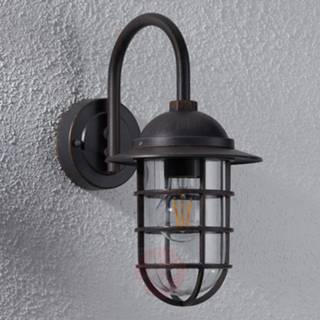👉 Buiten wandlamp geborsteld koper a++ drukgegoten aluminium Buitenwandlamp Gero met gebogen arm