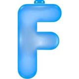 Active blauwe blauw letter F opblaasbaar