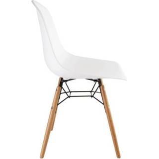 👉 Stoel wit polypropyleen houten Bolero stoelen met poten - 2