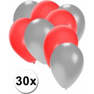 Ballon active multi rood zilver kunststof Party ballonnen en