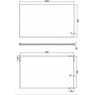 👉 Wiesbaden Edge Spiegel met aluminium lijst 100 x 60 cm