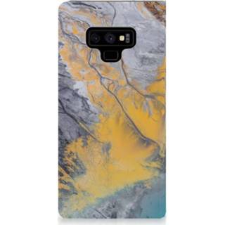 👉 Standcase blauw goud Samsung Galaxy Note 9 Hoesje Design Marble Blue Gold 8720091020931