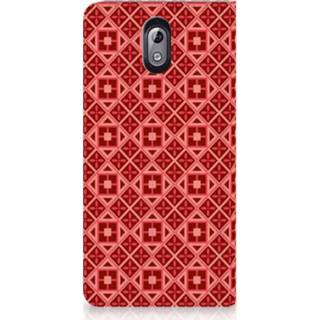 👉 Standcase rood Nokia 3.1 (2018) Uniek Hoesje Batik Red 8720091044425