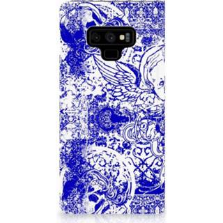 👉 Standcase blauw Samsung Galaxy Note 9 Uniek Hoesje Angel Skull Blue 8720091128026