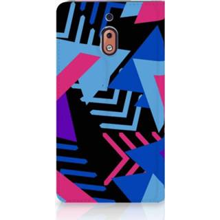 👉 Standcase Nokia 2.1 2018 Hoesje Design Funky Triangle 8720091160224