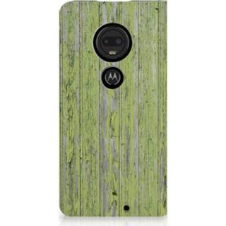 👉 Standcase donkergroen Motorola Moto G7 | Plus Hoesje Design Green Wood 8720091173330