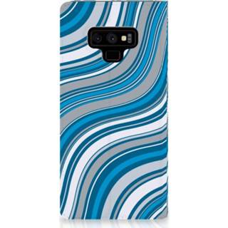 👉 Standcase blauw Samsung Galaxy Note 9 Hoesje Design Waves Blue 8720091339224