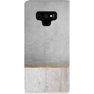 👉 Standcase Samsung Galaxy Note 9 Uniek Hoesje Wood Concrete 8720091437180