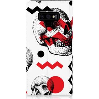 👉 Standcase rood Samsung Galaxy Note 9 Hoesje Design Skull Red 8720091444928