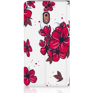 👉 Standcase rood Nokia 2.1 2018 Hoesje Design Blossom Red 8720091474666