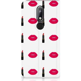 👉 Standcase Nokia 7.1 (2018) Hoesje Design Lipstick Kiss 8720091495494