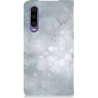 👉 Standcase grijs Huawei P30 Uniek Hoesje Painting Grey 8720091616097