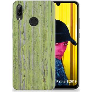👉 Donkergroen Huawei P Smart 2019 TPU Hoesje Design Green Wood 8720091695696