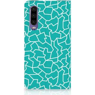 👉 Standcase blauw Huawei P30 Hoesje Design Cracks Blue 8720091698253