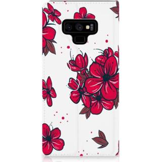 👉 Standcase rood Samsung Galaxy Note 9 Hoesje Design Blossom Red 8720091713475