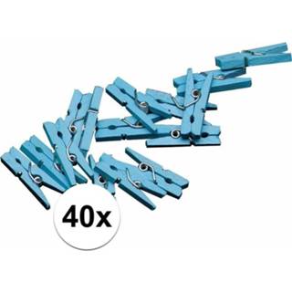 👉 Mini knijpertje blauw Feestartikelen 40 knijpers