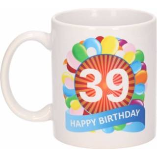 👉 Beker Leeftijd 39 jaar in ballon thema