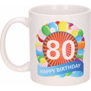 👉 Beker Leeftijd 80 jaar in ballon thema