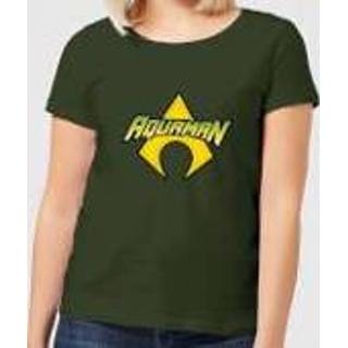Shirt XS vrouwen Forest Green donkergroen Justice League Aquaman Logo Women's T-Shirt -