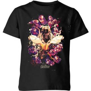 👉 Avengers Endgame Splatter Kids' T-Shirt - Black - 7-8 Years - Zwart