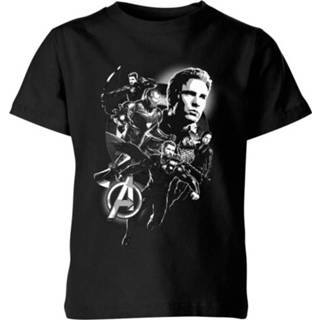 👉 Avengers Endgame Mono Heroes Kids' T-Shirt - Black - 7-8 Years - Zwart