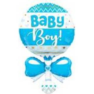 👉 Folie blauw XL groot baby's ballon baby rammelaar in het 91,4 cm 8719409087896