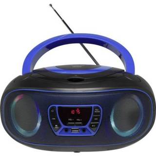 👉 Denver TCL-212BT FM CD-radio AUX, CD, USB, Bluetooth Sfeerverlichting Blauw