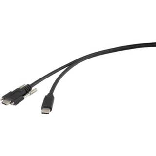 👉 Zwart Renkforce USB 3.1 (gen. 1) Aansluitkabel [1x USB-C stekker - 1x stekker] 1 m Schroefbaar 4053199918003