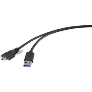 👉 Zwart Renkforce USB 3.1 (gen. 1) Aansluitkabel [1x stekker Aâ - 1x USB-C stekker] 1 m Schroefbaar 4053199918010