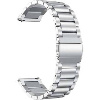 👉 Armband zilver druksluiting zakelijk m grijs metalen Just in Case voor Samsung Galaxy Watch Active - 8720007257321