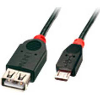 👉 Zwart LINDY USB 2.0 Aansluitkabel [1x Micro-USB stekker B - 1x bus A] 1 m Met OTG-functie 4002888319362