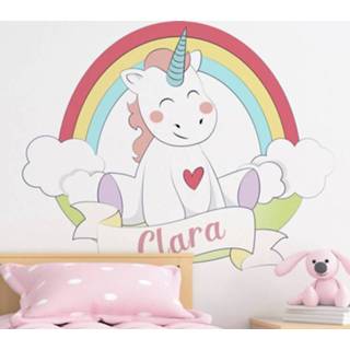 👉 Nederlands Muurdecoratie stickers Eenhoorn met regenboog