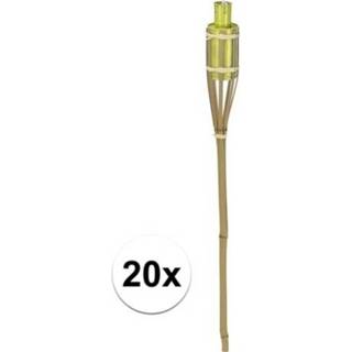 👉 Tuin fakkel bamboe geel 20x tuinfakkel 65 cm