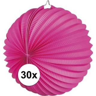 👉 Lampion magenta roze 30x Lampionnen fuchsia 22 cm