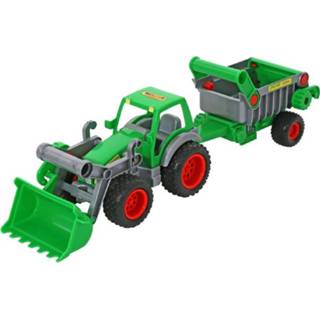 👉 WADER Farmer Technic - Traktor met shovel en Kiepbak - Groen