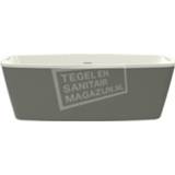 👉 Vrijstaand bad acryl biocolor wit Xenz Moniek 170x80x60 cm edelweiss en cement