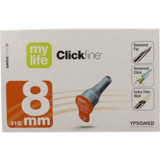 👉 Mylife Clickfine DiamondTip Pennaald 8mm (31G)