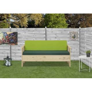 👉 Steigerhout Custom Made beige Steigerhouten tuinbank Zell met armleuning