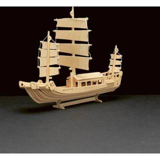 👉 Bouwpakket houten active Pebaro zeilboot, 38 x 15 cm 4006094877005