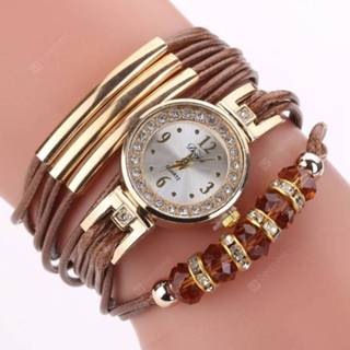 👉 Armband multi-f vrouwen Duoya Women Bracelet Watch Fashion Creative Beads Quartz Wrist