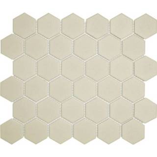 👉 Vloertegel wit porselein onverglaasd UCI London mozaiëktegel 5,1x5,9x0,6cm hexagon voor binnen en buiten vorstbestendig R11 LOH1010 8719699052710