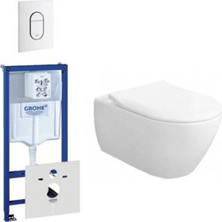 👉 Toiletset chroom wit Villeroy & Boch Subway 2.0 bestaande uit inbouwreservoir, toiletpot, toiletzitting en bedieningsplaat 729205/SW107644/GA26028/GA91964