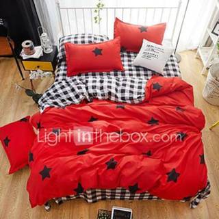 👉 Dekbedovertrek om het huis Sets Geometrisch / Modern Polyster ReactievePrint 4-deligBedding