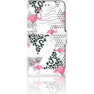 👉 Xiaomi Mi A2 Lite Uniek Boekhoesje Flamingo Triangle 8720091150065