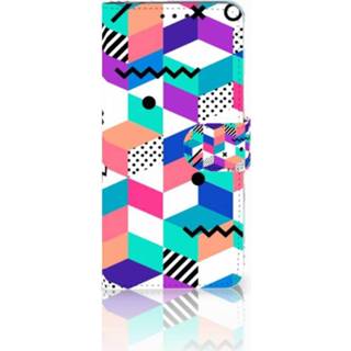 👉 LG V40 Thinq Boekhoesje Design Blocks Colorful 8720091347199