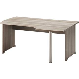 👉 Bureau grijs beuken spaanplaat Jazz rechts 160 cm breed in met licht