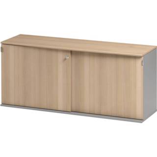 👉 Dressoir grijs beuken spaanplaat Jazz 160 cm breed in met licht