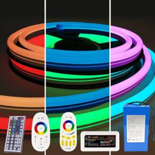 👉 Batterij Led strip op Neon RGB Maxi Rond complete set 5 meter