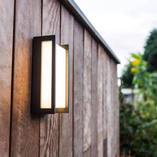 👉 Buitenwandlamp antraciet drukgegoten aluminium warmwit a+ eco-light Rechte LED Qubo